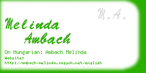 melinda ambach business card